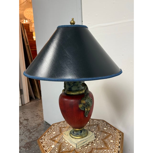 Neoclassical Neoclassical Gilt Patina Red Urn Table Lamp, Late 20th Century For Sale - Image 3 of 12