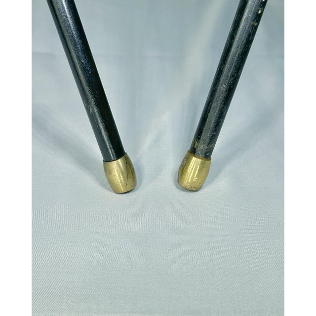 Danish Brass and Teak Tripod Floor Lamps attributed to Svend Aage Holm Sørensen, 1950s, Set of 2 For Sale - Image 6 of 9