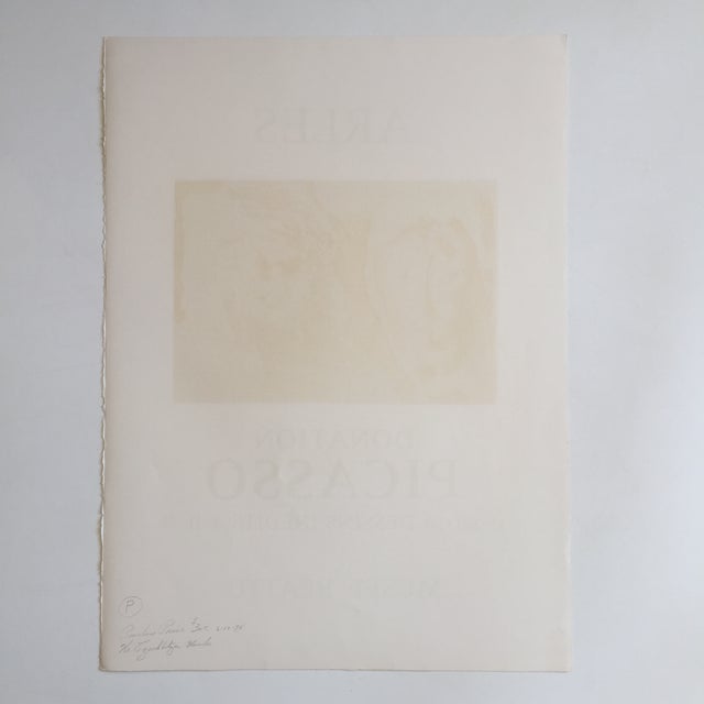 1971 "Arles Donation Picasso" Musee Reattu Wove Paper Mourlot Exhibition Poster For Sale - Image 4 of 6