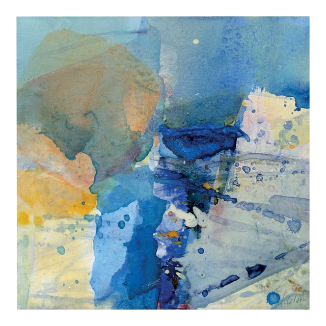 Contemporary Abstract Acrylic on Canvas "Cliffs" by Greet Helsen For Sale