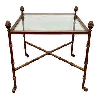 1970s Maison Bagues Style Square Side Table For Sale