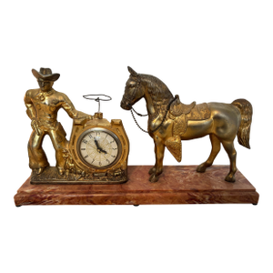 Vintage Roy Rogers Western Mantle Clock With Cowboy and Horse