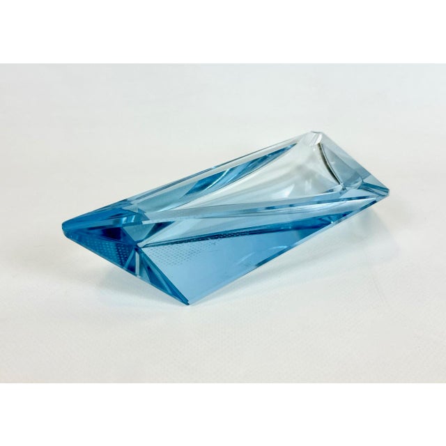 Art Deco Blue Glass Ashtray by Moser, 1930s For Sale - Image 11 of 14