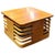 1940s Restored Rare 18" Tall Stacked Rattan MCM Coffee Table W/ Mahogany Top For Sale - Image 4 of 8