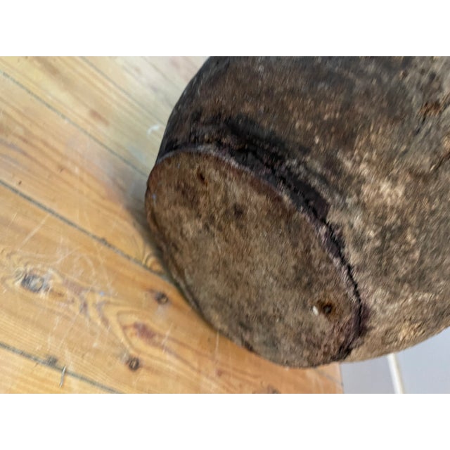 French Vintage Wabi-Sabi Glass Wine Jug – Cement-Crusted With Original Bouchon For Sale - Image 6 of 8