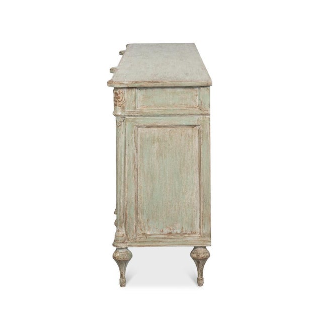 French Provincial Sage Painted Buffet Sideboard For Sale - Image 4 of 11