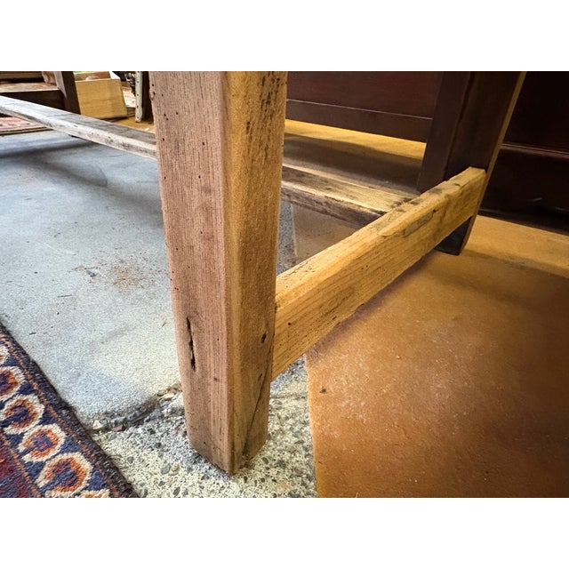 Antique Rustic Farmhouse Table in Oak For Sale - Image 4 of 10
