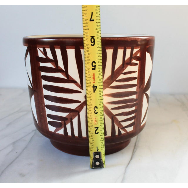 Brown Vintage Italian Brown & White Pottery Planter For Sale - Image 8 of 8