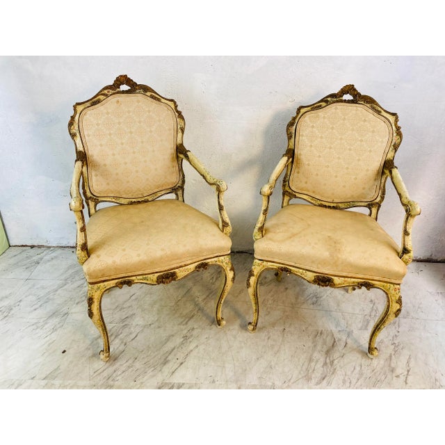 Hand Painted Antique Italian Chairs, a Pair For Sale - Image 11 of 11