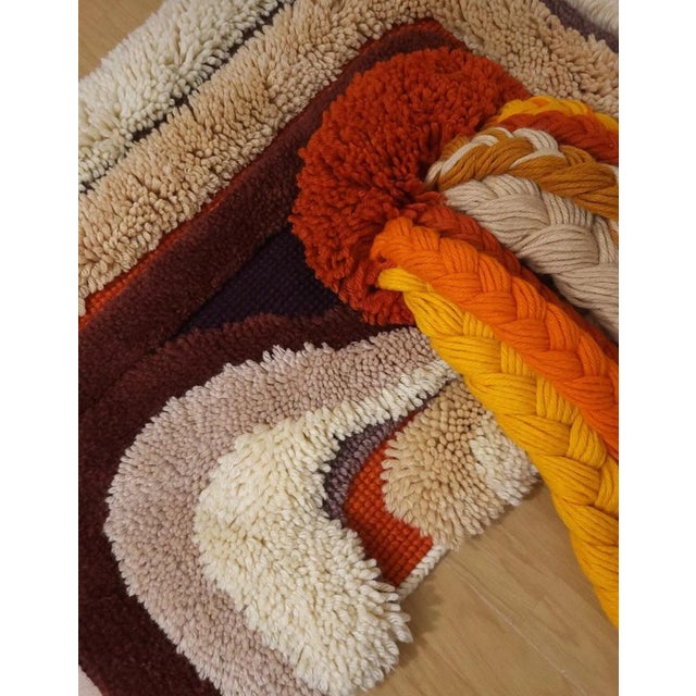 Mid-Century Modern German Wool Wall Tapestry, 1970s For Sale - Image 4 of 6