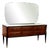 Vintage Dressing Table in Wood & Glass Top with Mirror, Italy, 1960s For Sale