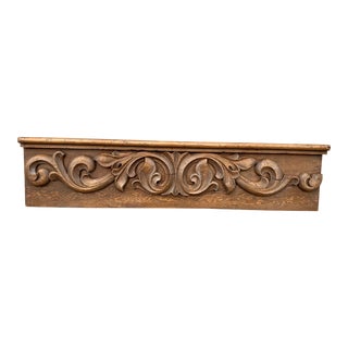 Antique Hand Carved Wood Horizontal Panel For Sale