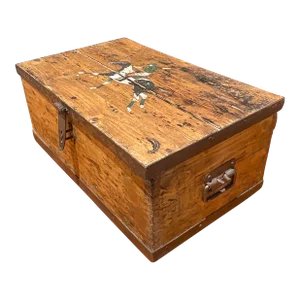Mid 20th Century Vintage Primitive Jockey Plank Chest