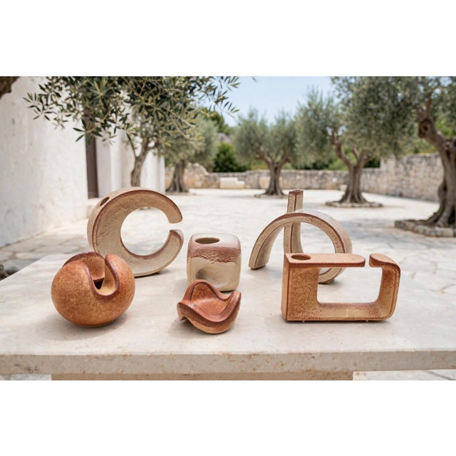 Vintage Ceramics by Roberto Rigon for Bertoncello, 1960s, Set of 6 For Sale - Image 14 of 14