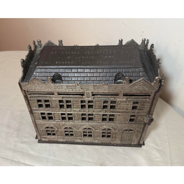 Rare Complete Big Antique Jarvis 1891 Traders Bank Toronto Cast Iron Still Bank For Sale In New York - Image 6 of 18