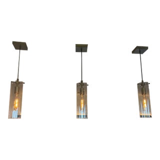Arcadia Collection Cylindrical Pendant Lights, Set of Three For Sale