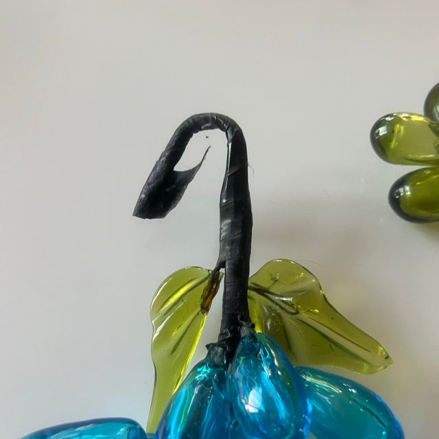 Turquoise Set of Two Vintage Blown-Glass Grape Clusters. For Sale - Image 8 of 9