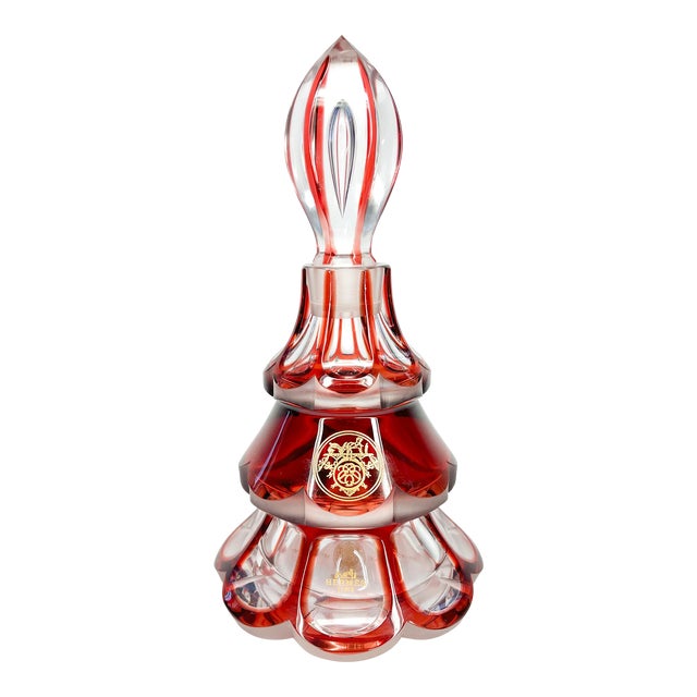 Limited Edition Commemorative Hermes Crystal Perfume Decanter & Stopper Made by Saint Louis Numbered #087/400 For Sale