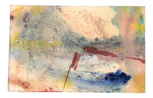 Original Vintage Small Abstract 1970’s Watercolor Painting