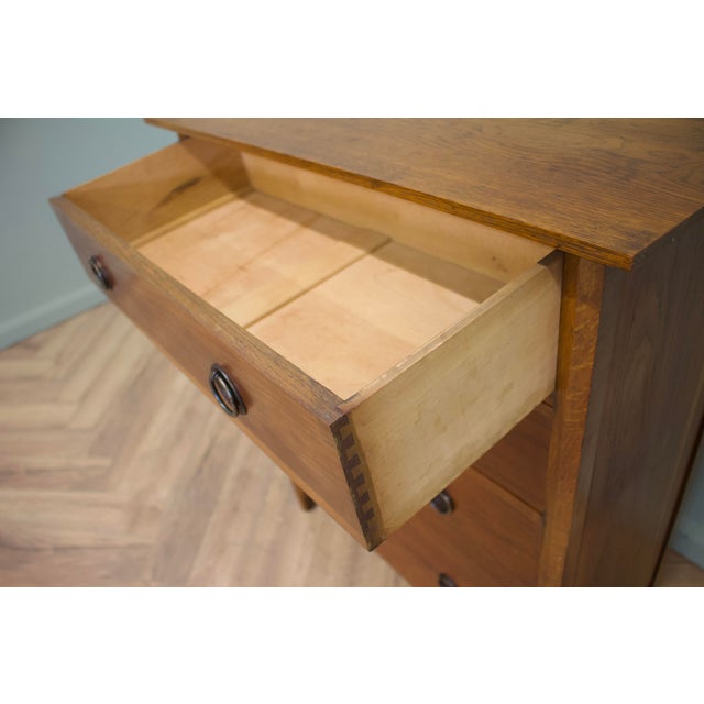 Wood Antique Edwardian Oak Tallboy Chest of Drawers, 1910s For Sale - Image 7 of 9