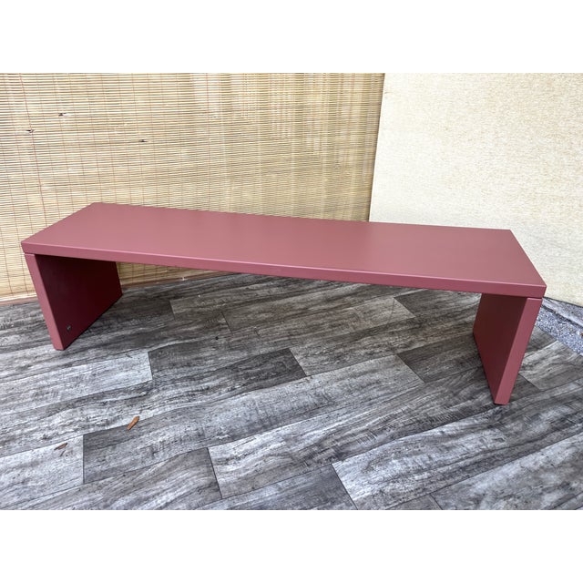 Post Modern Lacquered Raspberry Accent Bench by B&b Italia. Circa 1990s For Sale - Image 18 of 18