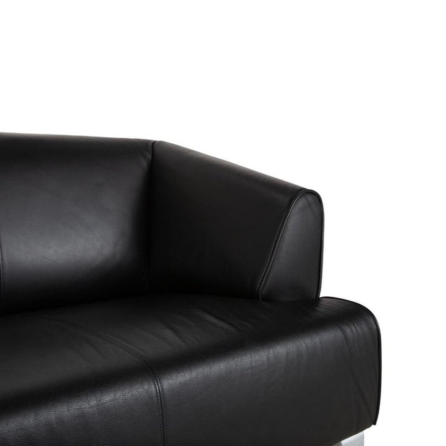 Modern Model 2300 2-Seater Sofa in Black Leather from Rolf Benz For Sale - Image 3 of 14