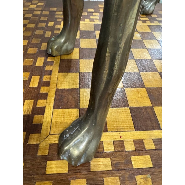 Mid 20th Century 29.5”h Large Vintage Brass Greyhound Dog Sculpture For Sale - Image 5 of 6