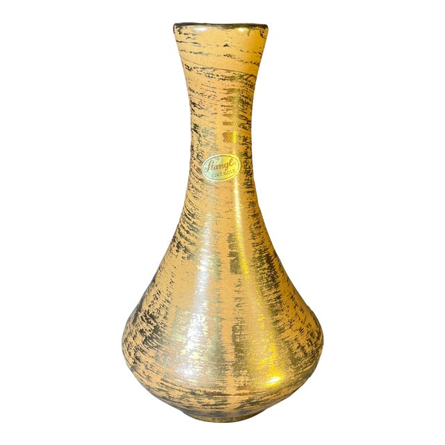 Vintage 22k Gold Stangl Hollywood Glam Vase For Sale