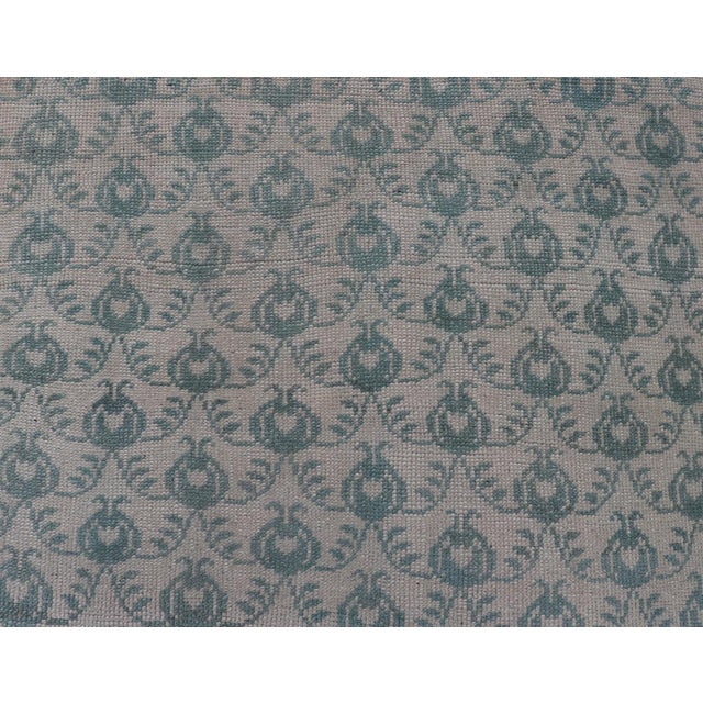 Mid 20th Century Vintage Turkish Oushak Rug With All-Over Design in Light Blue For Sale - Image 5 of 13