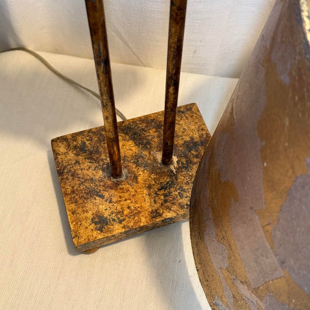 Late 20th Century Maison Charles Style Hollywood Regency Gilded Sunburst Table Lamp, Newly Painted For Sale - Image 12 of 16