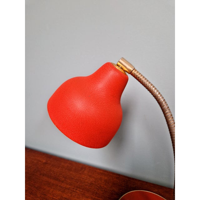Articulated Desk Lamp in Red Lacquered Metal, 1950s For Sale - Image 9 of 13