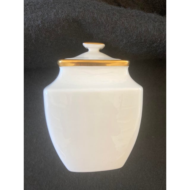 Traditional Lenox Eternal White Dimension II Collection Sugar Creamer Set With Gold Accent For Sale - Image 3 of 7