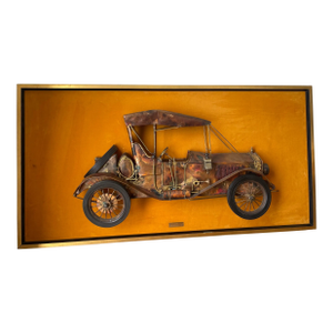 Fabulous Original Brutalist Curtis Jere Style Maxwell Roadster Wall Sculpture