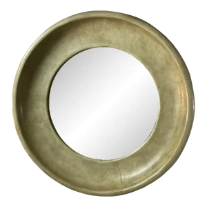 1980s Monumental Modern Parchment Mirror in the Manner of Karl Springer