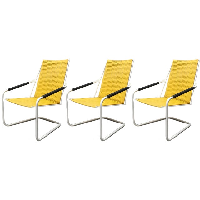 German Mid-Century Garden Stacking Chairs from Mauser, Set of 3 For Sale