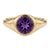 Natural Amethyst Bezel Gemstone Ring | 18k Gold Plated Chunky Signet Band | Unisex Signet Ring Us 7 For Sale