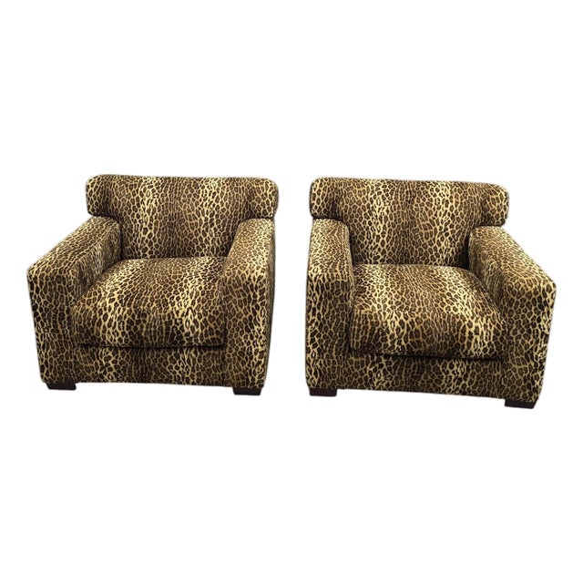 Vintage Henredon High Point Oversized Cube Club Chairs – Pair For Sale