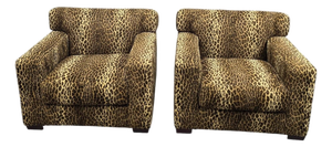 Vintage Henredon High Point Oversized Cube Club Chairs – Pair
