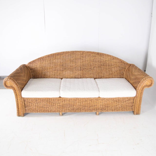 Wicker Rattan Lounge Set, 1970s, Set of 3 For Sale - Image 12 of 18