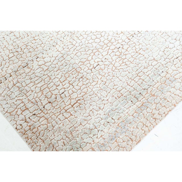 Early 21st Century Modern Cracked Ground Design Hand-Knotted Silk Runner by Doris Leslie Blau For Sale - Image 5 of 8
