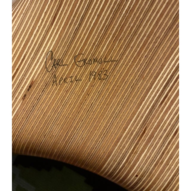 Modern Vintage Sculptural Rocking Chair Handcrafted by Carl Gromoll (Carved, Polished and Laminated Baltic Birch) For Sale - Image 3 of 15