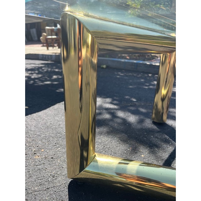 Karl Springer Brass Tubular Z Shaped Coffee Table With Glass Top Chairish