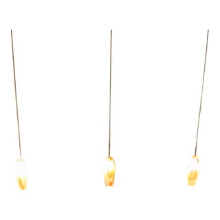 Contemporary Studio Art Glass Amber Pendants – Set of 3 For Sale