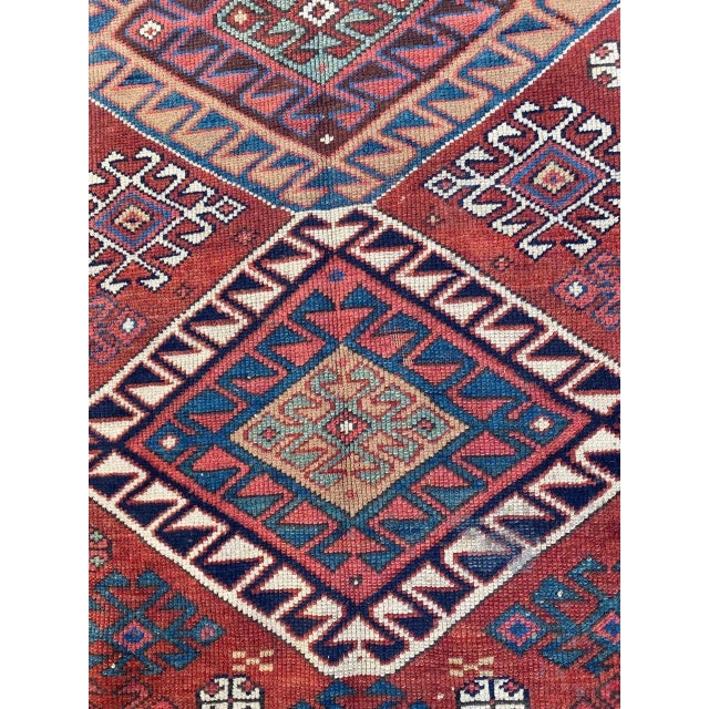 Brown Antique Caucasian Kazak Runner For Sale - Image 8 of 18
