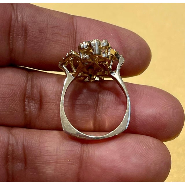 Natural Emerald, Oval Stone and Diamond Ring 14 Karat Yellow Gold For Sale - Image 13 of 18