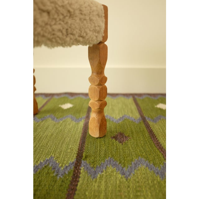 1950s Scandinavian Modern Sheepskin Stool For Sale - Image 10 of 10