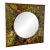 Tropical Regency Mosaic Mirror With Hand-Painted Jungle Motif & Salvaged Rattan Trim For Sale