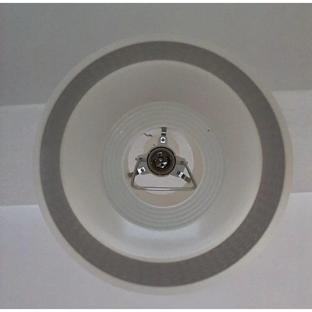 Vintage German Adjustable White Plastic and Brown Decor Train Ceiling Lamp, 1970s For Sale - Image 4 of 7