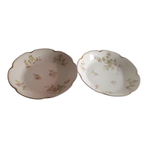 Antique Circa 1840 Theodore Haviland Limoges France Scalloped Bowls. Set of 2