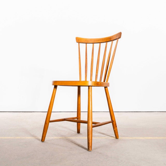 Stick Back Dining Chairs from Ton, 1950s, Set of 4 For Sale - Image 3 of 12